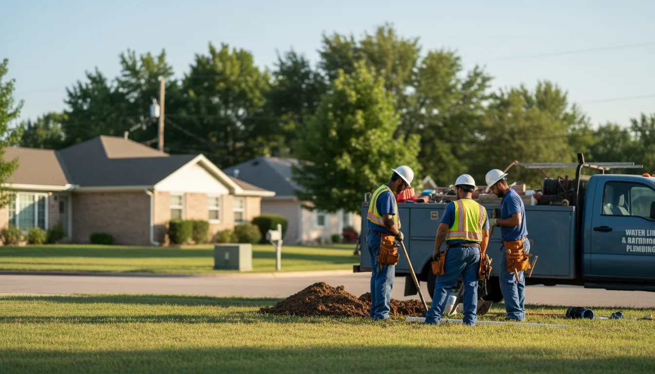 Residential water line and bathroom plumbing service in Huntington, UT